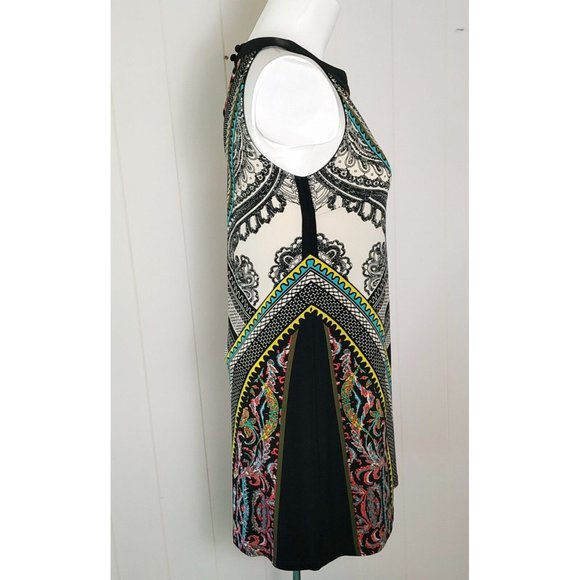 APT 9 Halter dress Size PS small Colorful Geometric Sleeveless A-line ring neck - Picture 5 of 8